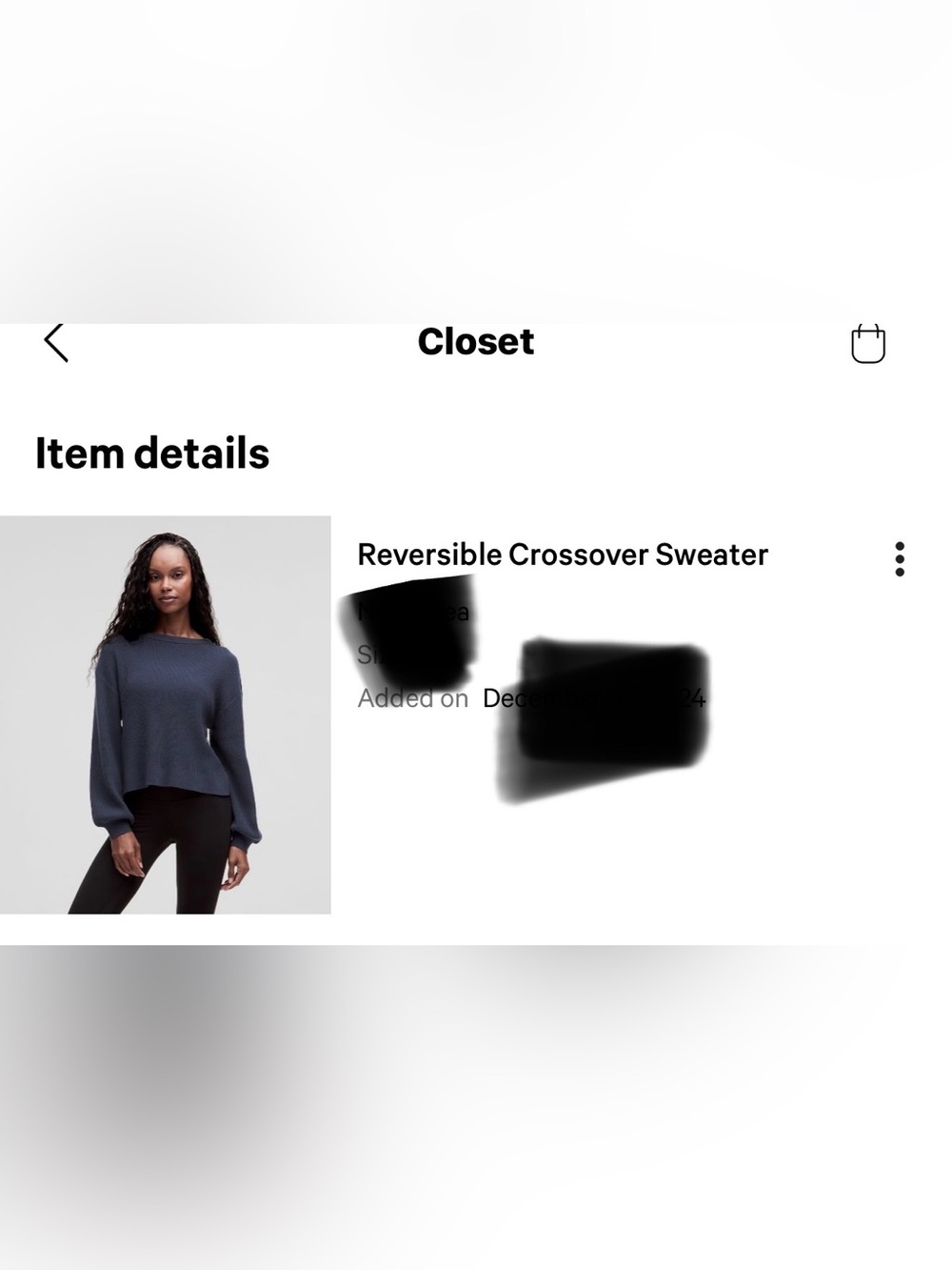 Reversible Crossover Sweater - light blue